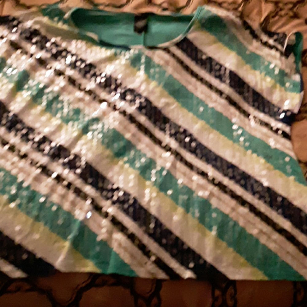 Sequined  Cold Shoulder Top